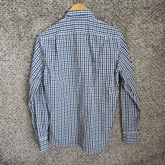 J Crew Shirt Mens Medium Blue Check Button Down Indigo Slim Fit Long Casual - Picture 7 of 7